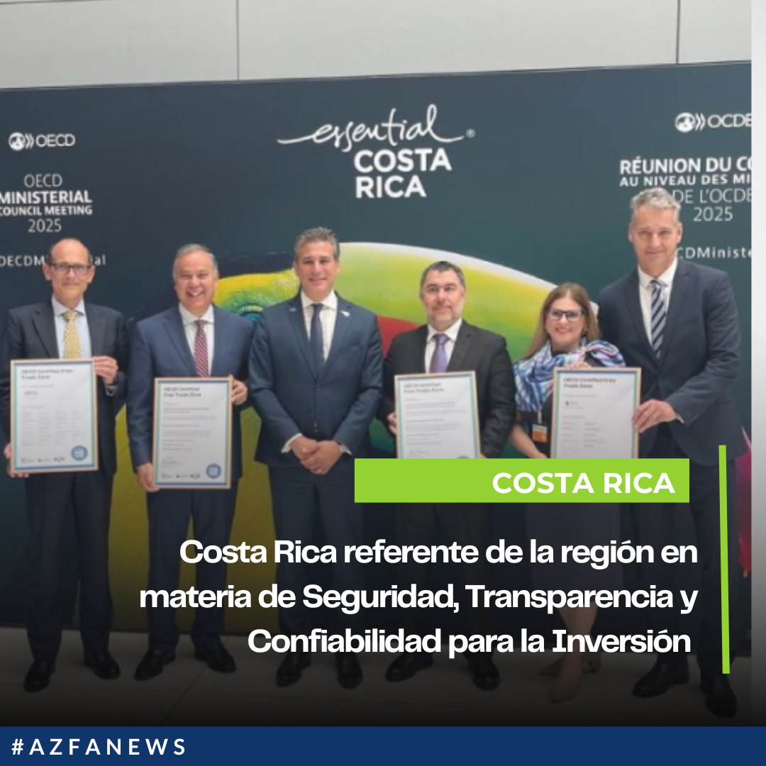 Zonas francas Coyol y La Lima reciben histórica certificación de la OCDE